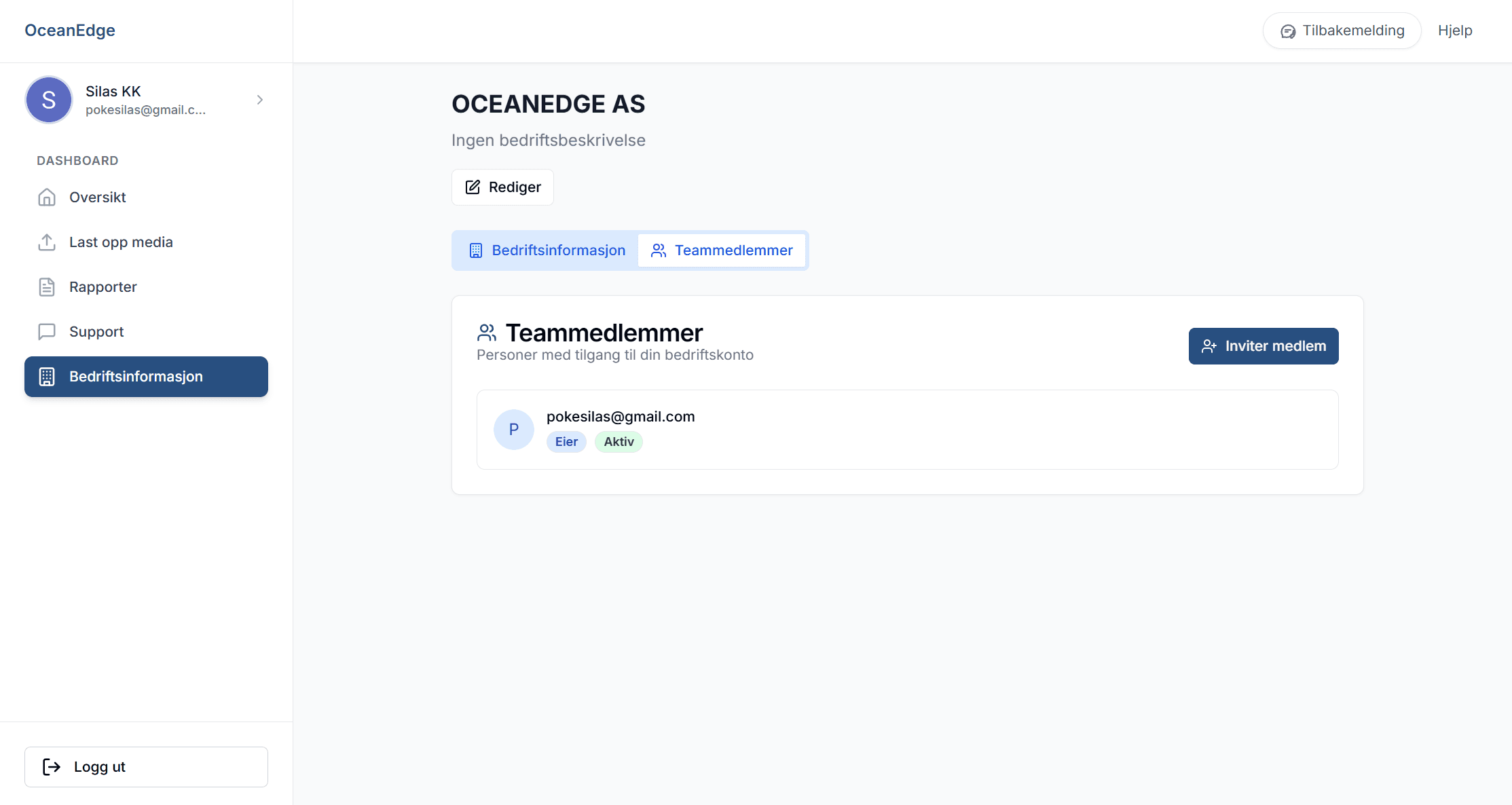 Team administrasjon og ressursopplasting